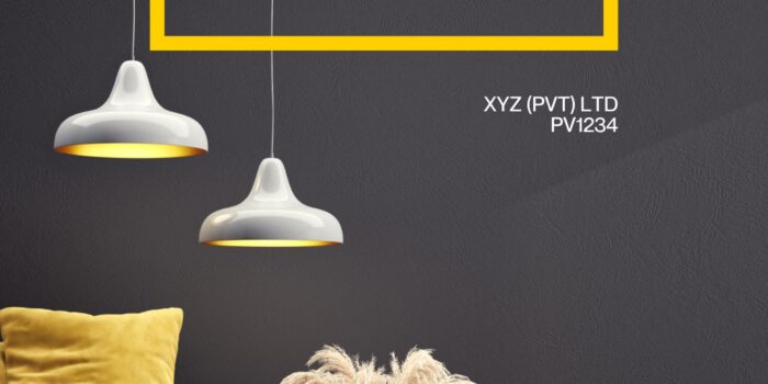 Seamlessly Handle Your Company Registration with Expert Support A modern interior design setting with elements of minimalism and professionalism, featuring a yellow armchair, a side table with dried pampas grass, and prominent corporate branding that emphasizes "COMPANY REGISTRATION" with the details of XYZ (PVT) LTD PV1234.