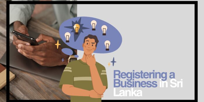 Simplified Company Formation and Business Setup in Sri Lanka A smartphone and laptop with an illustration of innovative thinking, symbolizing planning for company registration, formation, and business setup in Sri Lanka.