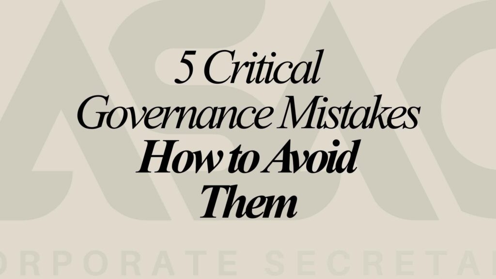 “Thumbnail image titled ‘5 Critical Governance Mistakes and How to Avoid Them’ for an article on corporate governance advice